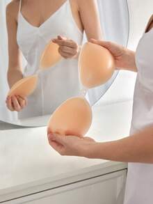 Double Sided Self-Adhesive Bra Pads, Chest Pads Adhesive Pads, Reusable Padding Pads, Bra Bikini Invisible Thickened Chest Pads Waterproof For Swimming - Yellow - View 1