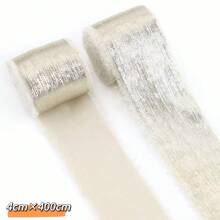 Cinta de gasa color dorado champán, cinta de seda dorada brillante con borde deshilachado para ramos de novia, envolver regalos, decoración de boda DIY, manualidades, Navidad, Día de San Valentín