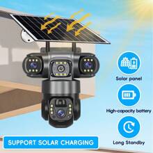 SWVW 4G Solar IP Camera 4G CCTV 12MP Dual Lens Triple Screen PTZ Auto Tracking 6K Curious Security Surveillance V380 Pro Camera, 4G Outdoor And Indoor Security Home Cameras, Wireless 4G Cameras, IP Cameras, PTZ Cameras, Ring Camera