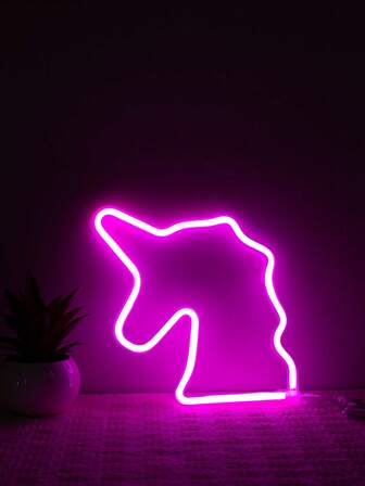 1pc Unicorn Shaped Neon Light, LED Atmosphere Lamp, Personalized Decor Light For Room, Bedside Table, Desk, Decoration, Suitable For Holidays, Commemorating Family, Or As Birthday/Holiday Gift For Couples, Partner, Family, Friends, Unique And Personalized Ideal Present For Him/Her