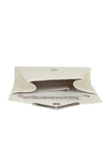 Girly Handbags Womens Faux Leather Metallic Envelope Clutch Bag - Ivory - View 5