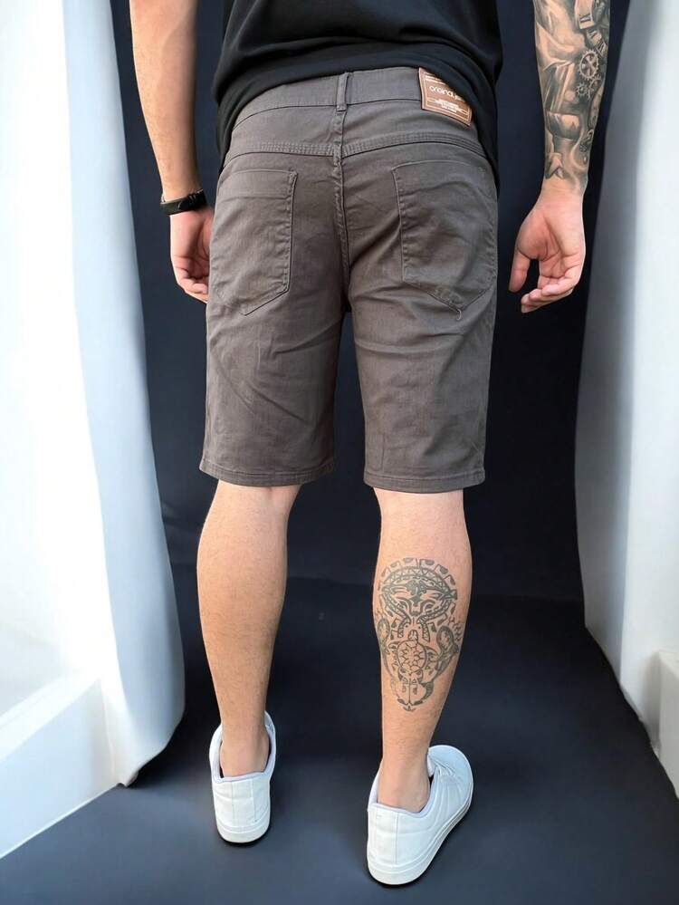 Men's Twill Bermuda Shorts Men's Casual Sport Bermuda Shorts - Grey - View 4