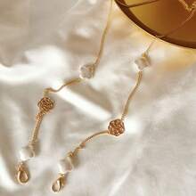 1 件时尚金色金属山茶花女士眼镜链，防滑眼镜和老花眼镜挂绳 - 彩色 - 查看 2