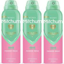 Mitchum Powder Fresh Womens Deodorant Body Spray  200ml 3 Pack - Clear - View 1