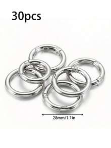 30/10/5 chiếc móc khóa lò xo kim loại có thể mở được, vòng móc khóa tròn, móc khóa, khóa túi, đầu nối xích để làm đồ trang sức, phụ kiện tự làm, vật dụng cho doanh nghiệp nhỏ - Nhiều màu - Xem 22