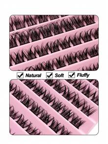 Rikuaild 100根D型卷翘柔软蓬松单根假睫毛，交叉设计，适合在家DIY嫁接睫毛 - D - 查看 5