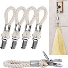 2/5 Stücke Geschirrtuchklemmen zum Aufhängen, Metall Küchenhandtuch Klammern mit Aufhängeschlaufe und Tuchhalter für Zuhause Küche Bad Schränke Tuchhalter