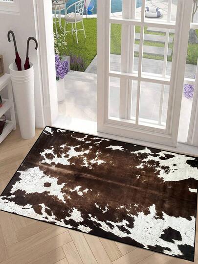 1 pieza Felpudo con textura y patrón de piel de animal, estilo rústico para uso interior/exterior, antideslizante, lavable a máquina, que no se destiñe y absorbe el agua rápidamente. Adecuado para la cocina, el comedor, el pasillo, el baño, el dormitorio, el exterior, la entrada, la decoración del hogar, la decoración de la habitación, alfombras y alfombras para todo el año, alfombras para la sala de estar, la cocina, el dormitorio, la decoración del baño, la decoración de la habitación, mantas y edredones