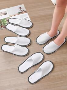 5双酒店一次性拖鞋加厚防滑便携居家客栈旅行男女通用内长27cm适用于春夏秋冬 - 白色 - 查看 4