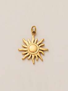 1pc Vintage Bohemian Style Eye-Shaped 18K Gold Plated Stainless Steel Pendant, Suitable For Daily Wear, Can Be A Gift For Wife And Mother - Multicolor - View 14