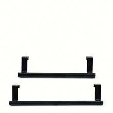 1pc Sink Towel Rack Set, Large + Small Size, Cabinet Door Hanging Towel Rack In Black/Silver/White, No Drill, Fits Kitchen Cabinet Doors And Drawers, Multi-Purpose Towel Rack - Black - View 16