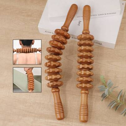RANCAI Wood Therapy Massage Roller Tools,Manual Massage Roller Stick For Body Sculpting,Lymphatic Drainage,Cellulite Massage & Wooden Muscle Roller Stick For Waist And Thigh, Stomach Rolling,School,Back To School,Travel,Travel Essentials,Home Essentials,Spa,Massage Tool,Massage,Massager,Spa