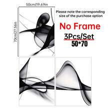 Bộ 3 tranh trừu tượng đen trắng trang nhã trên vải bố, khung gỗ thông - Trang trí tường hiện đại phù hợp cho phòng khách, phòng ngủ, văn phòng, chống thấm nước, in chất lượng cao, hoàn hảo cho trang trí nhà cửa, quán cà phê, quán bar, tranh nghệ thuật trừu tượng, nét vẽ sống động. - 3 CÁI - Xem 13