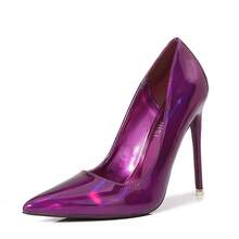 French Style Adult Wedding Shoes, Princess Style Temperament, Pointed Toe, Slim Heels, High Heels, Plus Size, Sexy Cross Dressing Show - Purple - View 4