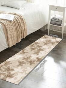 1 Pc Marrom Moderno Minimalista Árvore Folha Padrão Tapete, Corredor/Corredor Tapete, Veludo Cristal, 1000g/㎡, Retângulo, Antiderrapante Lavável, Decoração de Casa, Sala de Estar, Cozinha, Sala de Jantar, Escritório, Adequado para Todas as Estações
