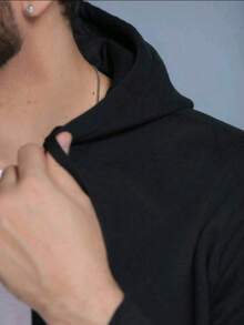 Unisex Zip Up Hooded Sweatshirt - màu đen - Xem 8