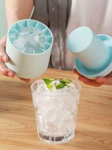 3D Silicone Portable Ice Mold, Easy Release Silicone Ice Cube Mold, Holds Up To 60 Ice Cubes For Making Ice Creams Yogurt Candy, Ice Cube, Easy Release, Multi-Cell Plastic Ice Cube Tray, Simple Bucket Shaped Design Ice Making Mold, With Lid