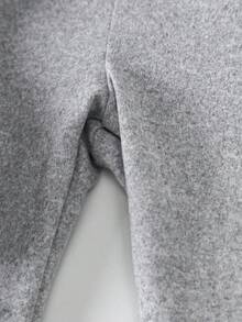 2 件装女婴时尚不对称下摆圆领上衣和喇叭开衩裤套装