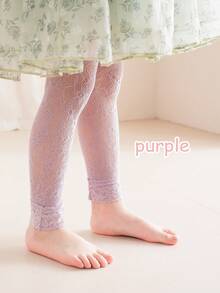 1 件装女婴可爱花朵蕾丝边贴身网眼连裤袜，春/夏