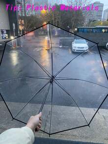 1 Stück transparenter Regenschirm mit matter Oberfläche, automatischer Langgriff, gerader Schaft, einfacher und eleganter Regenschirm für Sommer, Abkühlung, Strand, Reisen, Frühling/Sommer, Brautjungferngeschenke, Zimmer, Schlafzimmerdekoration, Strand, Reisen, für Herren, für Damen, Urlaub, niedliche Sachen - Verschiedenfarbig - Übersicht 10