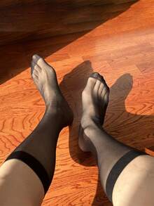 1 Pair Sexy Men's Ultra Thin Transparent Silky Socks, Colorful Breathable Scrunch Socks For Men, Reinforced And High Elasticity Design, Comfortable Men's Business And Formal Dress Stockings Accessories, Crew Socks, For Men's Gift, Daily Wear, Outdoor Use, Dating Wear, Cosplay, Travel Vacation, Fit For Most Body Shape - Multicolor - View 2