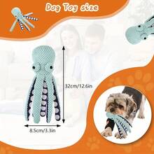 Pet Plush Squeaky Doll - Octopus Shell Shape Puzzle Food Hiding Design, Interactive Teeth Cleaning Chew Doll, Suitable For Medium & Small Cats & Dogs - Multicolor - View 2