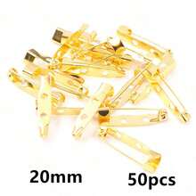 50pcs 15/20/25/30/35/40mm Length Pins Brooch Base Back For DIY Jewelry Making Accessories - Gold - View 10