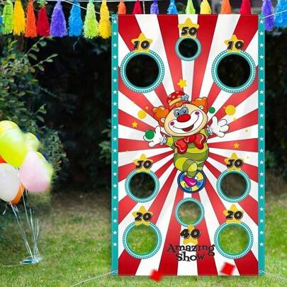 1 set, Bandiera da gioco con sacchetto di sabbia per il 4 luglio - Striscione per festa all'aperto e accessori per festa di compleanno - Articoli per feste patriottiche e decorazioni per la casa