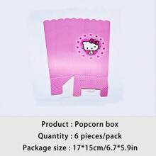 Sanrio Suministros para fiestas de cumpleaños temáticas de Anime Hello Kitty en color rosa, decoraciones de Año Nuevo como banderines, bolsas de regalo, vasos, platos y pañuelos desechables de papel