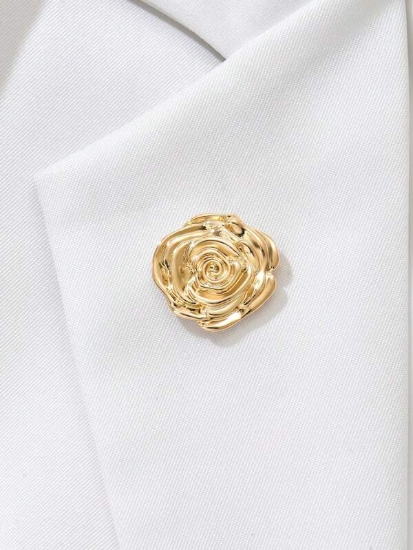 قطعة واحدة دبوس زهرة معدني أنيق بطراز عتيق للسيدات