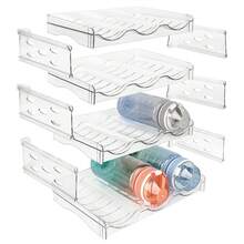 Water Bottle Storage Rack Transparent 3-Piece 4-Layer Detachable Organizer For Kitchen Counter Cabinet Home Bathroom Decor Summer Makeup Organizer Back To School - As Shown - View 5