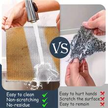 10pcs Magic Steel Fleece Cleaning Pads - Double-Layer, Reusable & Non-Stick | Powerful Rust Remover | Versatile For Wet/Dry Use | Non-Scratch Scouring Pads For Dishes & Kitchen
