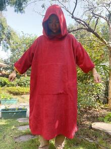 1 Piece Surf Poncho Changing Robe With Hood,Wearable Beach Towel, Quick Dry Microfiber Wetsuit Changing Towel With Pocket For Surfing Men Women