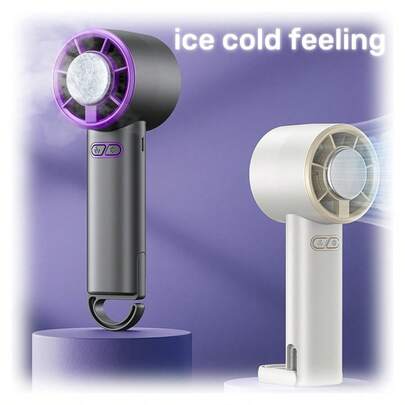 YITUMU 5-Second Semiconductor Cooling Fan - Brushless Motor, 5 Speeds + Type-C Fast Charge, Foldable Hook Design, Handheld/Desktop/Outdoor 3-In-1 Cooling Gadget