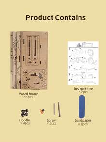 3D Wooden Puzzles For Adults Spiral Marble Run Handmade DIY Model Kits With Mechanical Puzzles Birthday Or Christmas Gifts - Beige - View 4