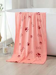 2pcs/1pc Soft Absorbent Pet Towel, 19.68in*39.37in, For Medium Sized Dogs, Quick Drying Toiletries, With Paw Print Design - Multicolor - View 21