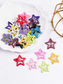 30pcs Candy Color Butterfly Clip Minimalist Rainbow Color Hair Clip Barrette Sweet Cute Hair Accessories For Girls, Random Colors - Multicolor - View 5