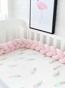 1pc Baby Bed Surround Hand Woven Strip Knotting Four Strand Fried Dough Twists Braid Anti-Collision Soft Bag Baby Bed Surround