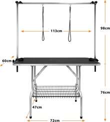Froadp Grooming Table For Dogs And Cats. Height-Adjustable Grooming Table With Lower Basket And Loops. Foldable Shearing Table. Grooming Table For Cats.