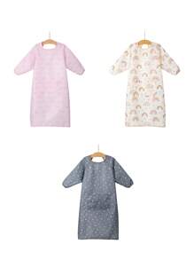1 Cartoon Baby Eating Smock Long Sleeve Design Versatile Smock Does Not Pick A Dining Chair Adapts To Most Dining Chairs On The Market Double Fixation To Prevent Overturning Children's Art Painting Smock Apron Easy To Wash And Quick-Dry Breathable And Not Stuffy Sweat One Clothes To Wear More Than One Scene Material: Polyester