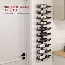 HOMCOM Wine Rack Table - Negro - Ver 4