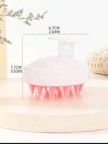 2支装头皮按摩洗发刷，硅胶洗发刷，柔软头皮清洁梳，美发工具，家居美容美发配件 - 粉紅+紫 - 查看 3