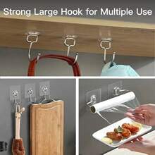 5/10 Pieces Large Size Waterproof Wall Hooks, Anti-Oil And Anti-Rust Wall Hooks, Suitable For Bathroom And Kitchen - For Towels, Bathroom, Living Room, Bedroom, Wall Hanging, Kitchen Utensils, Bags, Hotel Bathroom Clothes Hooks, Sticky Towel Hooks, Sticky Coat Hooks, Sticky Hooks, Heavy Hooks, Sticky Kitchen Hooks, Sticky Bathroom Hooks, Sticky Bathtub Hooks, Sticky Wall Hooks, Sticky Home Hooks, Sticky Key Hooks, Multi-Purpose Hooks, Home Bathroom Decor Bathroom Organizer Summer Back To School