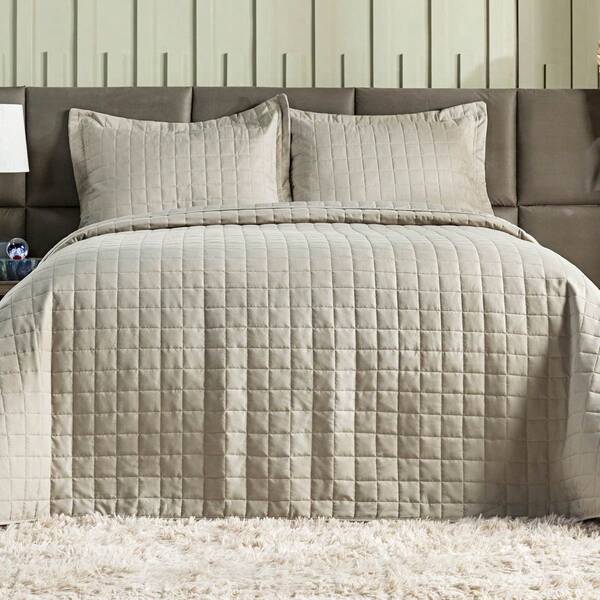 Cobre Leito Colcha 300 fios Premium 3 Peças com Porta Travesseiro