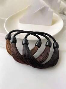 1/3pcs Faux Hair Scrunchies Elastic Hair Tie Hair Accessories For Women Ponytail Holders, Hair Bobbles ,Head Piece