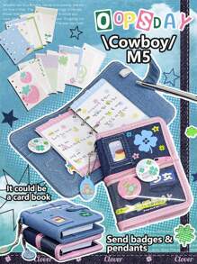 Taccuino da tasca portatile con notebook a foglio sciolto altamente attraente, dove puoi personalizzare la tua borsa da donna stile cowboy M5, forniture scolastiche per il ritorno a scuola
