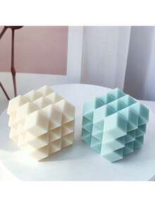 Diamond Cube DIY Handmade Fragrance Plaster Multifunctional Silicone Mold - White - View 1