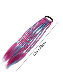 Colorful Braid Synthetic Hair Ponytail Rope Tie Girls Princess Color Tail Wig Children's Styling Accessories - Multicolor - View 4