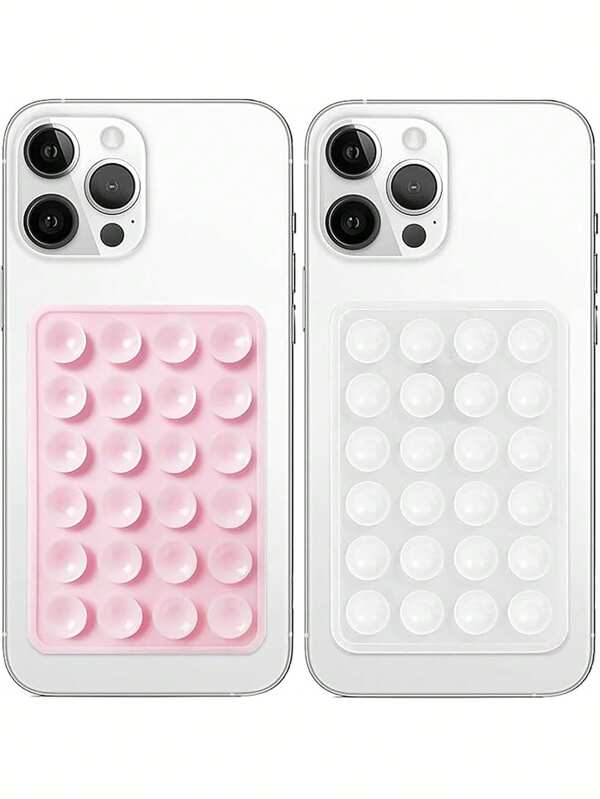 5pcs Double-Sided Silicone Suction Cup Mobile Phone Holder - For Selfie And Video Shooting, Strong Grip, Compatible With Iphone And Android - Sticky Silicone Holder, Suitable For Shower Use, Ideal For Video Recording And Photography Compatible With IPhone, Android Phone, Gift For Birthday, Family, Friends Phone Stand, Phone Accessories