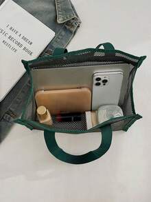 Student Summer Casual Vacation All-Match Net Mesh Tote Bag - Multicolor - View 8